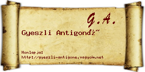 Gyeszli Antigoné névjegykártya